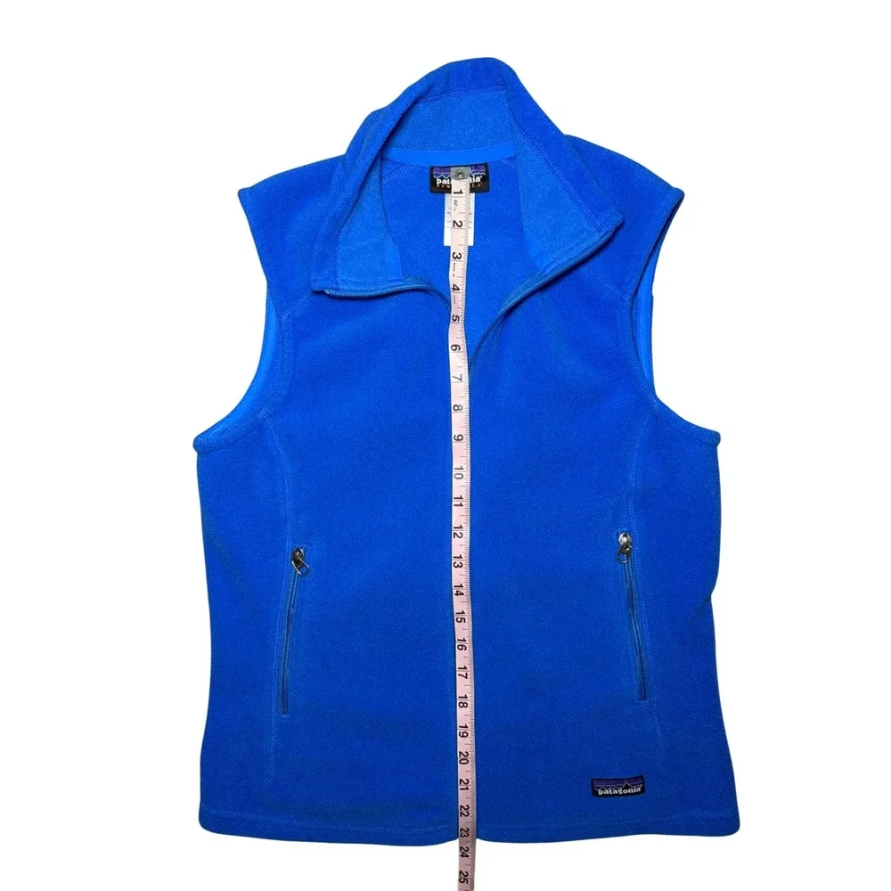Patagonia Synchilla Full Zip Fleece Vest Womens Medium Blue Mock Neck - Picture 6 of 7